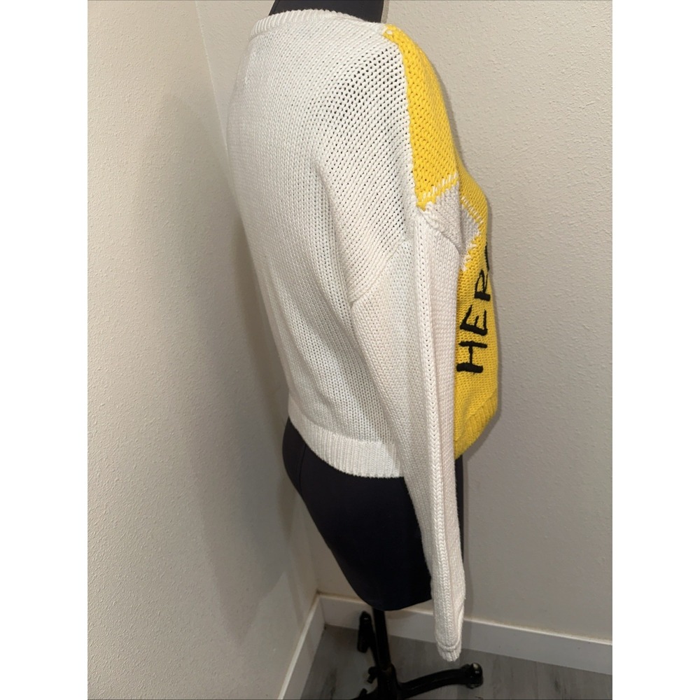 Alice + Olivia The Beatles Here Comes The Sun Leena Knit Sweater Womens S Crop - Picture 6 of 10